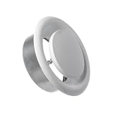 EUROPLAST Ø 200mm Difusor de Extracción - Válvula de Disco Regulada - Rejilla de Ventilación Redonda de Acero - Blanco