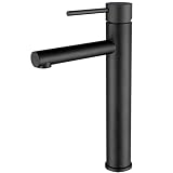VALAZ Grifo Lavabo Negro Mate Alto Pica Serie Nansa