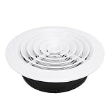 Rejilla de ventilación redonda de 200 mm ABS blanco, tapa de ventilación ajustable para baño, oficina, cocina
