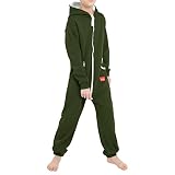 Basisstoff Yuppie - Mono para niños y niñas, verde oliva, 146-152 cm