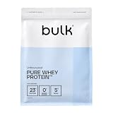 Bulk Pure Whey Proteína en Polvo, Unflavoured, 500g | 23g Proteína y 5g BCAA por ración, Batido de Whey Concentrado, Bajo en azúcar