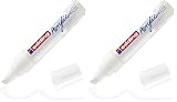 Edding 5000 marcador acrílico de trazo grueso - blanco - 1 rotulador acrílico resistente al agua - punta biselada ancha 5-10 mm - pintura acrílica para lienzo, papel kraft, madera y piedra