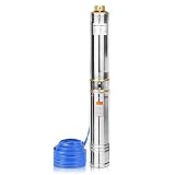 Froadp 4 pulgadas Bomba de Pozo Sumergible de Acero Inoxidable, 220V Bomba Eléctrica con 20m Conexión Cable y Caja de Control, 4000L/h Bombas Sumergibles para Fuentes Bodegas Estanques Jardín (750W)