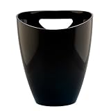 Cubitera para botellas de vino Koala Nature 3,5 L – Champanera acrílica para 2 botellas de vino, cava o champagne – Enfriador rápido, ligero, apilable y reutilizable, con asas, color negro