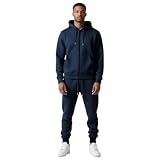 amropi Conjunto de Chándal para Hombre Cremallera Chaqueta con Capucha y Jogging Pantalones 2 piezas Marino, XL