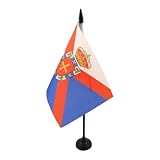 AZ FLAG Bandera de Mesa El Bierzo 21x14 cm Poliéster 100D Base Plástico | Uso interior Bandera de escritorio de el bierzo acabado cosido y bordes reforzados con mástil de plástico y base de plástico