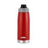 Cello Duro Sport - Botella de agua de acero inoxidable de doble pared, 1 unidad, 1100 ml, color rojo