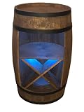 Barril de Madera con estantes y Estante para Botellas de Vino, Bar de Madera de 82 cm, estantería de Madera. Armario de Almacenamiento para Botellas de Whisky, Cerveza - Botellero