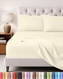 Utopia Bedding Juego de Sabanas 4 Piezas, 150x200cm, Marfil | Sábana Bajera, Sábana Plana y 2 Fundas de Almohada 50x75 - Cama 150 - Oeko-Tex Certificado - Poliéster Microfibra Cepillada
