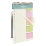 OFFCUP 1 Pcs Agenda Diaria sin Fecha de 52 páginas, A5 Bloc de Notas de Lista de Tareas, Planificador en Espiral para Trabajo Estudio y la Organización Personal (Azul)