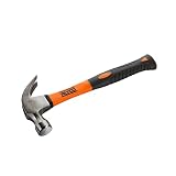 Alyco Orange - Martillo de Carpintero (560 g) con Doble Uña Curva y Mango de Fibra de Vidrio Ergonómico, Cabeza de Acero Forjado para Carpintería de Obra y Encofrado