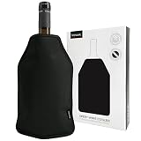 VINAK - Funda enfriadora XPERT para botellas de vino | Enfriador de vino con gel de calidad no-frost | Fabricada con 5 capas aislantes | Banda elástica inferior anticaída (Negro)