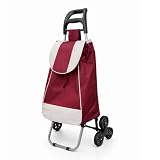 Carro de la Compra con Ruedas, 40L Gran Capacidad Plegable y Ligero Impermeable Estructura Resistente, Carrito Supermercado Uso Diario con 3 Ruedas, Color Burdeos