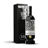 «Cuando madures búscame Estaré en los columpios» Mensaje en una Botella. Vino Tinto Premium Reserva 12 Meses MBS Martín Berasategui System + Gift Box. Etiqueta Blanca PERSONALIZABLE