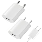 2 Piezas Cargador USB de Pared 5V 1A, Enchufe USB Adaptador Pared Universal Corriente, para teléfono, iWatch, cámaras, tabletas, MP3, eBook, iPad, iPod, Android, Xiaomi, Samsung, Huawei, LG, tabletas