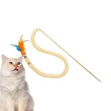 Kitty Pole Plaything - Señuelo felino ruidoso para bebé con panaches, de compromiso en forma de serpiente, activador de durante | Actividad en el hogar para mascotas de co