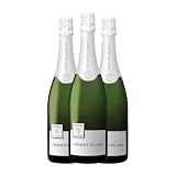 Loire Proprietés Diamant Brut Crémant de Loire Reserva 75 cl Espumoso blanco (Caja de 3 Botellas de 75 cl)