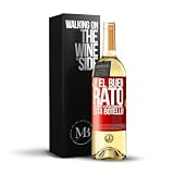 «¿Y el buen rato que vamos a pasar bebiéndonos esta botella?» Mensaje en una Botella. Vino Blanco Premium Verdejo Joven + Gift Box. Etiqueta Roja PERSONALIZABLE