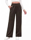 heekpek Pantalon Mujer Pana Suelto Rectos Casual(Marrón Oscuro,M)