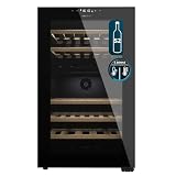 Cecotec Vinoteca 52 Botellas con Doble Zona Temperatura Bolero GrandSommelier Duo 52000 Black. Compresor Integrado, Iluminación LED, Display LED Interior, Funcionamiento Silencioso, 5 Estantes Madera