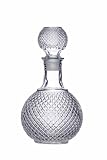 BarCraft Decantador de Whisky y Marcas, Cristal Tallado, Tapón con Sello de Silicona, 1L