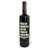 Regalo original. Botella de vino tinto Para ser guardia civil hay que tener un par de huevos. 75cl.