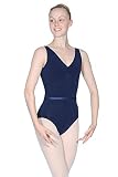 Capezio Ca1Ev 126 - Leotardo sin mangas con pellizco de la colección Front Class, azul marino, talla S