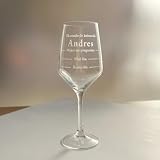 regalo grabado Copa de Vino Cristal 580ml Diamante Grabada Texto y Dibujo