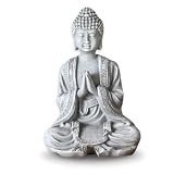 Zen Buda estatuilla Meditación Luz SBM2 2 Piedra Gris 10 x 5 x 12,5 cm