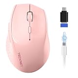 TECKNET PRO Ratón Bluetooth Inalámbrico con Dual BT 5.0 y 2,4 GHz, 6400DPI