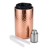 FITIRE Set Enfriador de Acero Inoxidable Oro Rosa Cubitera Botellas Magnum Botella Vino con Doble Pared, Funda Enfriadora de Gel para Congelador, Pinzas y Tapón de Vacío Set Accesorios de Regalo