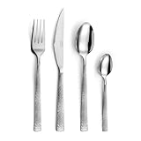 Pradel Essentiel Silex Cubertería 24 piezas Acero 6 personas, Inox | Juego de cubiertos de 24 piezas para 6 personas, acero inoxidable 18/0, acabado estándar, acero inoxidable
