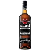 BACARDÍ Carta Negra Ron Negro Prémium Superior, 37,5% vol., 70 cl | Ron oscuro caribeño de carácter intenso, perfecto para cócteles tropicales y combinados con mucho sabor, 700 ml