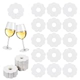 FINGERINSPIRE Marcadores de Papel Floral para Copas de Vino, Etiquetas de Nombre de Bebidas en Blanco, Dijes de Vino de Papel, Identificación para Champán