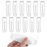 guduling Juego de 12 botellas de viaje de 30 ml, juego de botellas de viaje, recipientes rellenables, recipientes pequeños para viajes, a prueba de fugas, para acondicionador, champú, gel de ducha