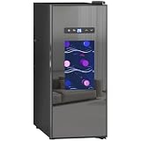 HOMCOM Enfriador de Vino Compresor 12 Botellas 30L 8-18°C Negro