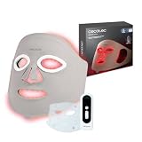 Cecotec Máscara Facial LED 9 Colores - 448 Ptos FaceCare LÜM Ice Champagne | Silicona Flexible libre de UV, 9 Funcionalidades, Luz Infrarroja (NIR), 112 LEDs (448 chips), Accesorios Efecto Frío