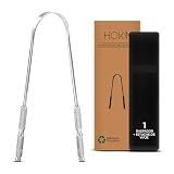 limpiador de lengua HOKIN para adultos, Raspador lengua de acero sin manchas, Tratamiento mal aliento, Tongue Scraper Cleaner 100% metálico, Cepillador de lengua para hombres y mujeres (1 piezas)