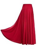 dPois Falda Largo De Baile Flamenco para Vestido De Alabanza Falda con con Volantes Vestido Baile Latino Salsa Disfraz De Baile Actuación borgoña XXL