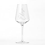 Copa de Vino Grabada Personalizada con Nombres y Corazón con Cristales | Cristal Bohemia 240 ml | Regalo Original de Boda, Aniversario o Cumpleaños (Boda)