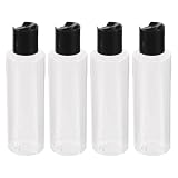 4 Piezas Botella de Viaje con Tapa Abatible de Plástico Transparente 7oz