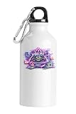 Botella de agua de alerta de seguridad digital de virus, color blanco