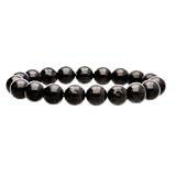 ROCKING GIFTS Pulsera De Azabache 10mm Piedra Natural Protectora para Meditación Y Energía