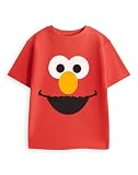 Vanilla Underground Camiseta Unisex de Manga Corta roja de Elmo de Barrio Sésamo Estampada para Uso Casual de Cuello Redondo con Elmo | Merchandising Oficial