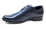 Zapatos de hombre Class Azul Oscuro Pintura Línea Clásica Elegantes Ceremonia, A2 Azul, 40 EU
