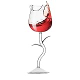 Copa de vino rosa – Copa de champán multicolor con flores rosas | Copa de vino resistente al calor | Copa de vino tinto elegante de champán de | Copa de jugo de cóctel rosa para bodas, fiestas