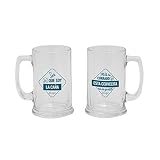 Set de dos jarras de cerveza para tomarse la vida fresquita y con bien de espumita, Multicolor - Mr. Wonderful (WOA11738ES), 430ml.
