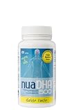 Nua Biological NuaDHA®500 – Omega 3 100% DHA – 60 Perlas (2 Meses) – 500 mg DHA por Perla – Forma Triglicérido – Formato Masticable, Sabor Limón – Alta Concentración – Sin Grasas Vacías