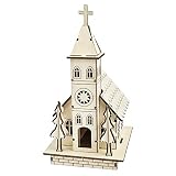 Ideen mit Herz Iglesia de madera, para montar, 22,5 cm x 11,5 cm x 13,5 cm