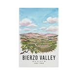 AOJYLXE Bierzo Valley Len Spain - Póster de viaje en acuarela (40,6 x 61 cm